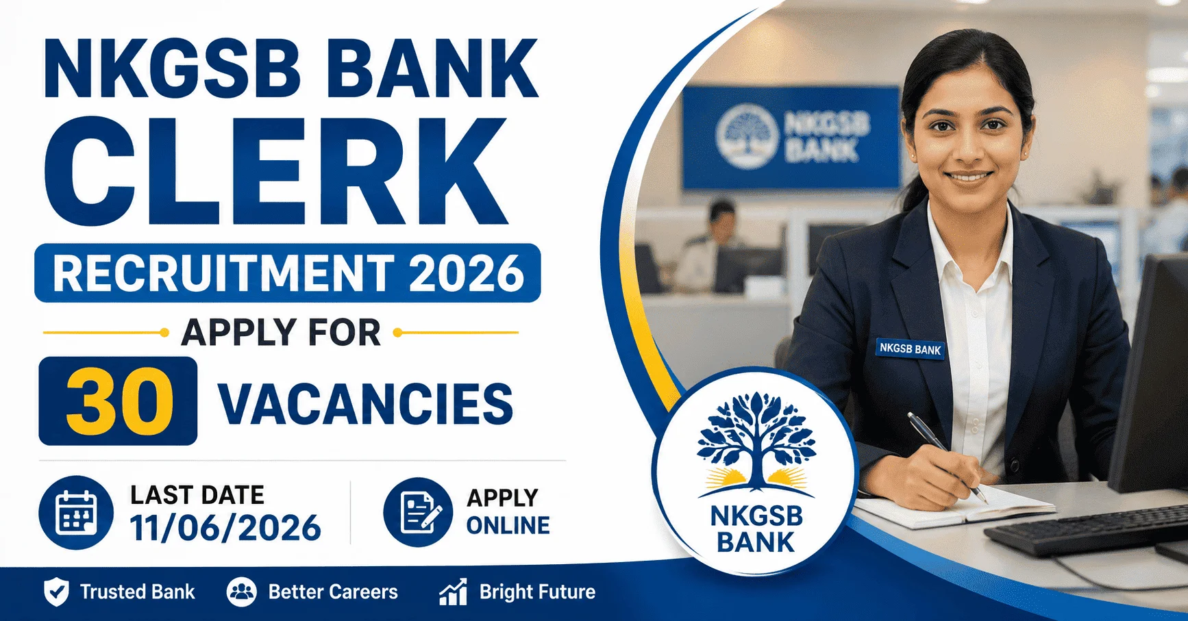NKGSB Bank Clerk Recruitment 2026: Apply for 30 Vacancies